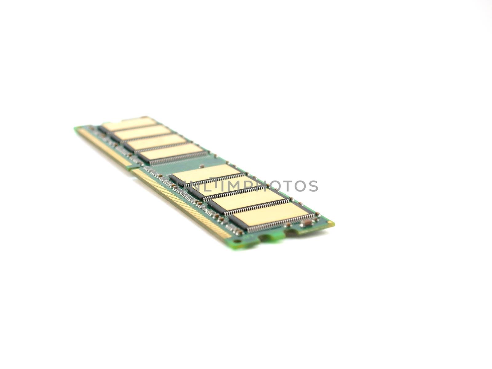 Single memory card (RAM) over white