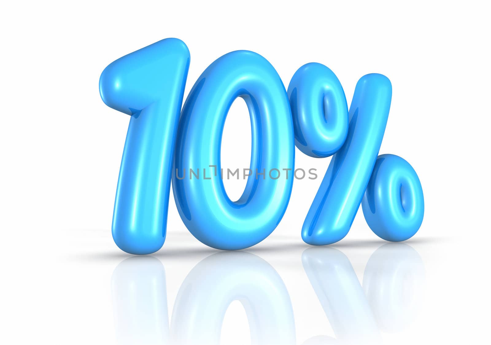 Balloon ten percent, isolated on white background. 10%