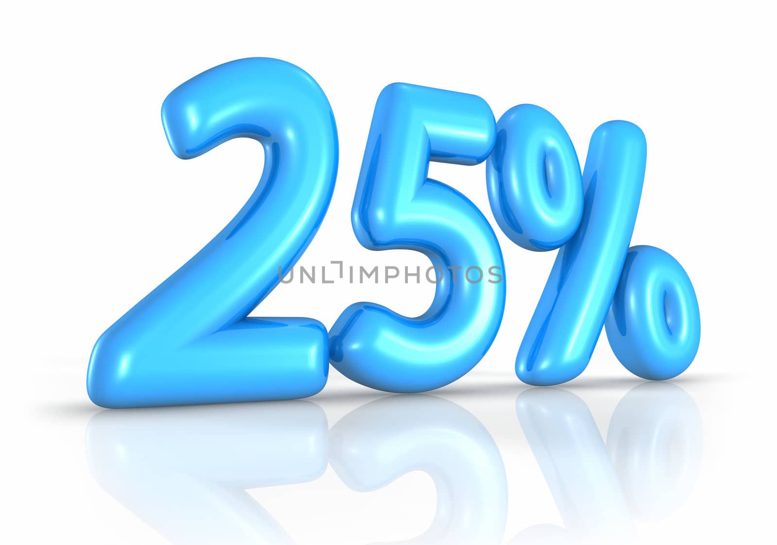 Balloon twenty five percent, isolated on white background. 25%