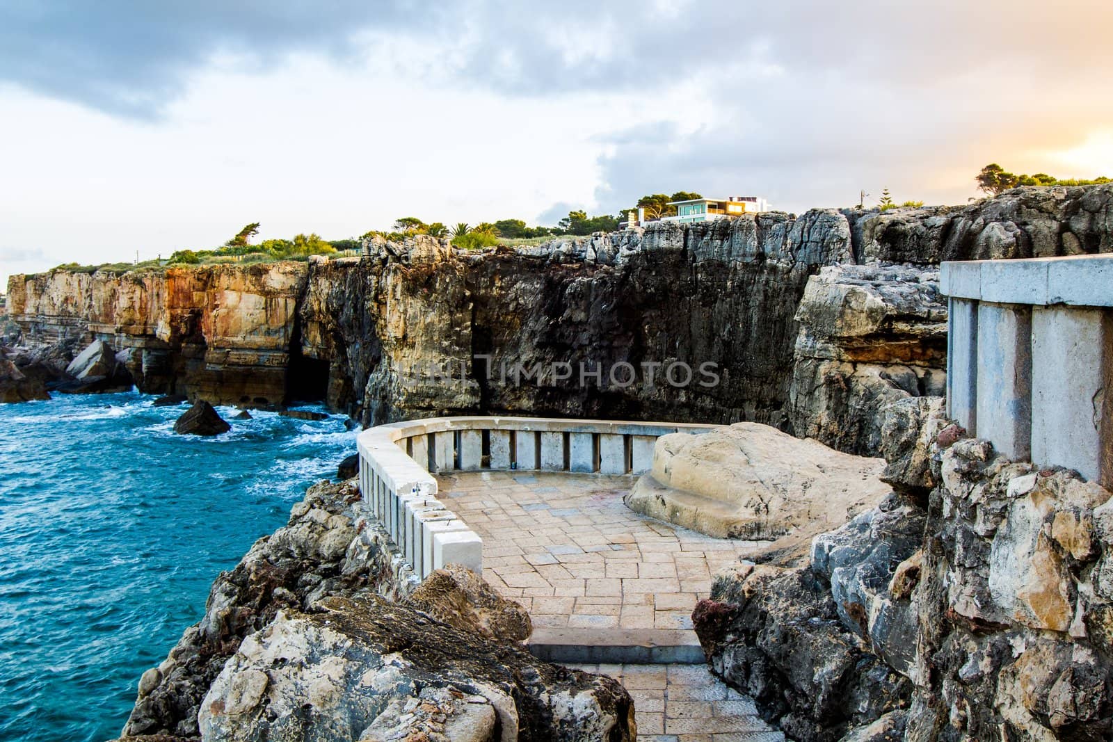 Terrace and rocks near Boca de Inferno (mouth of hell) near Cascais Portugal