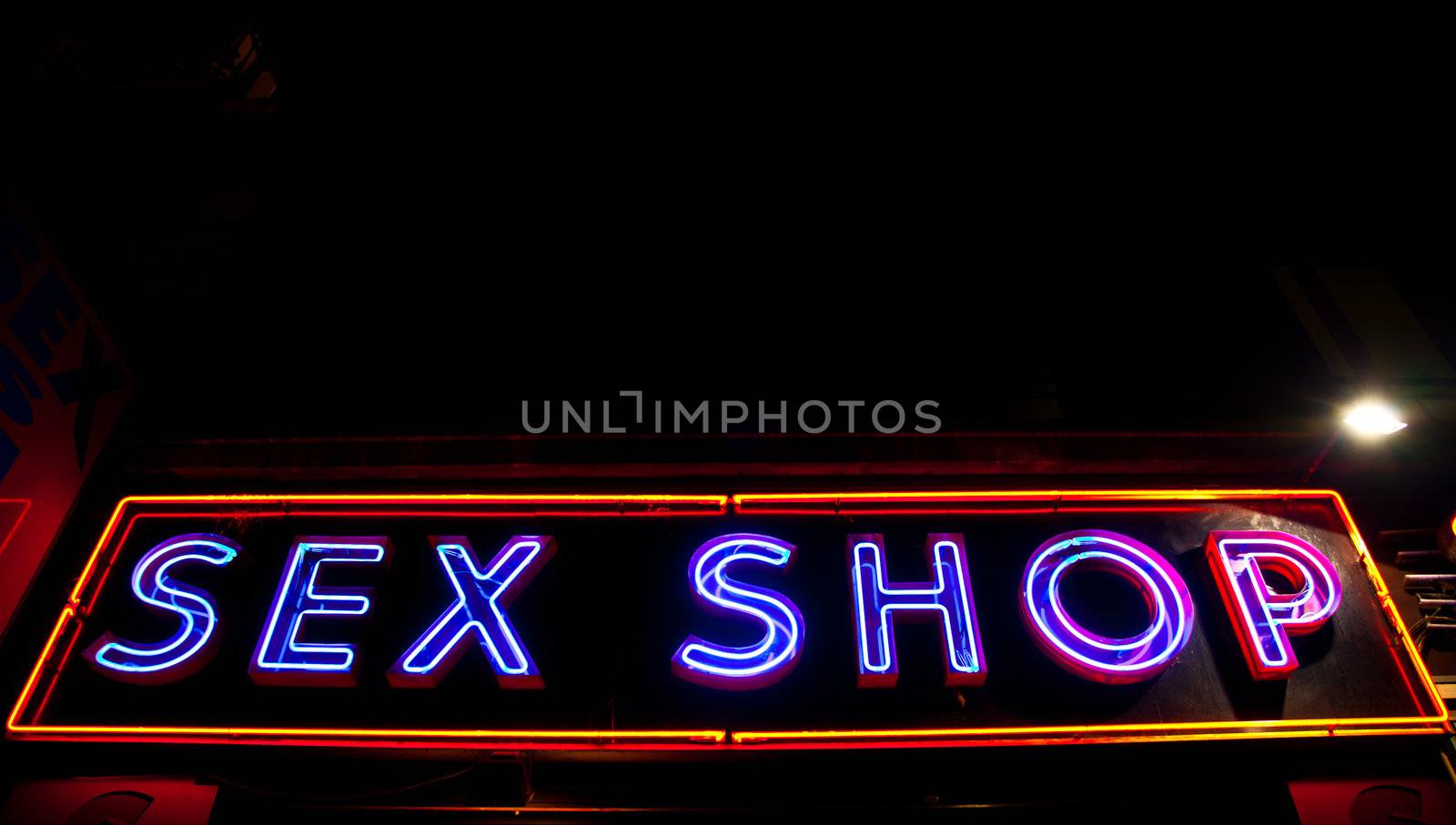 Paris - Detail of sexy shop sign, no copyrighted logo
