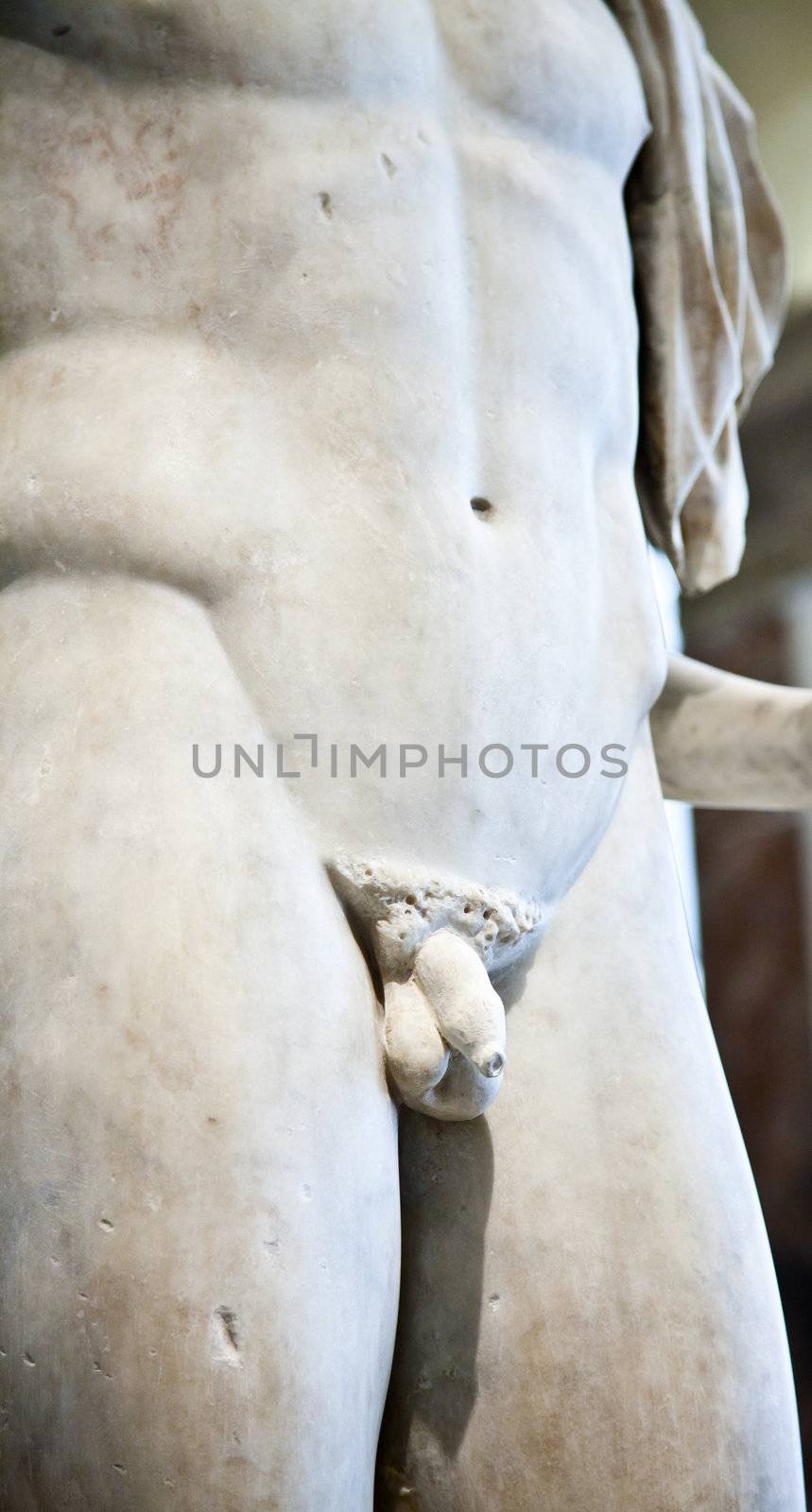 Greek statue in Italian museum, penis detail
