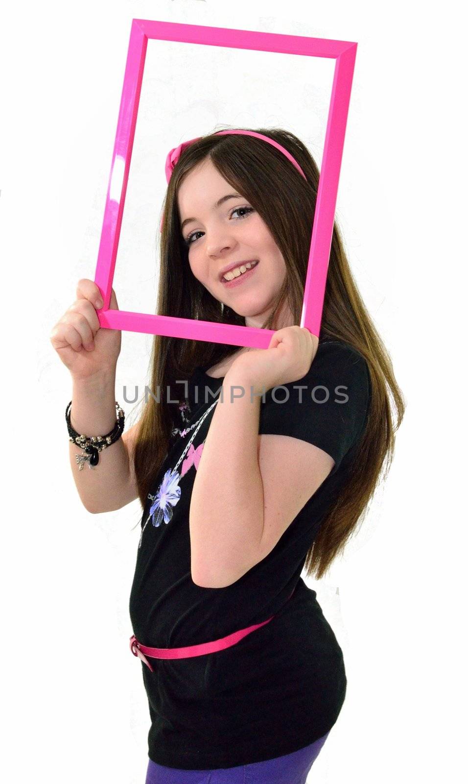 Another photo of the young girl with her face framed