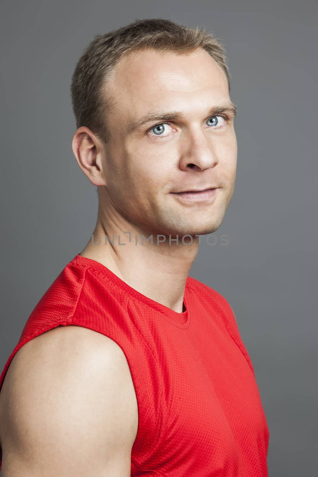 An image of a handsome man with a red shirt