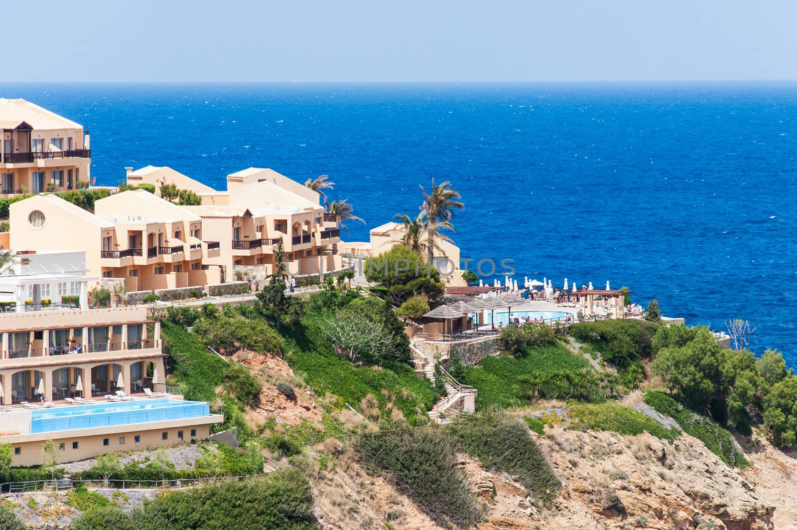 View on Mediterranean resort on Island Crete