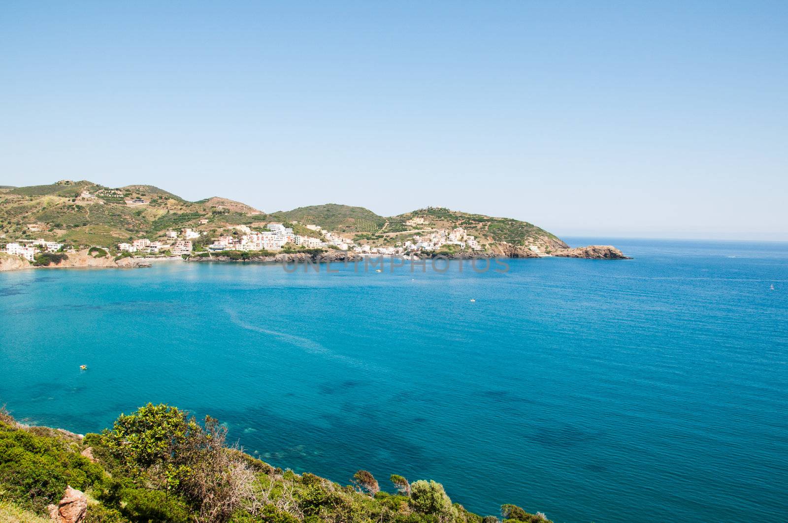 View on bay luxury resort Crete Island Greece