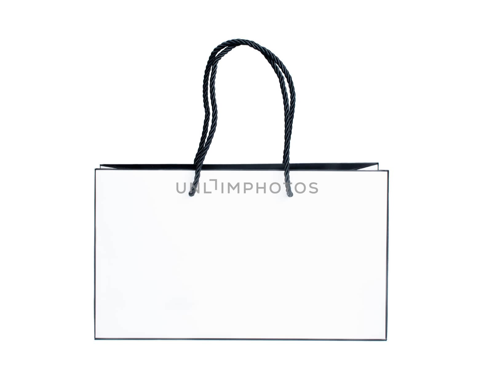 White paper shopping bag isolated on white background