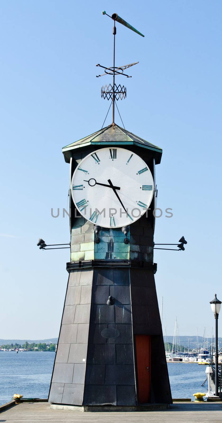 Watch tower in Oslo fjord harbor