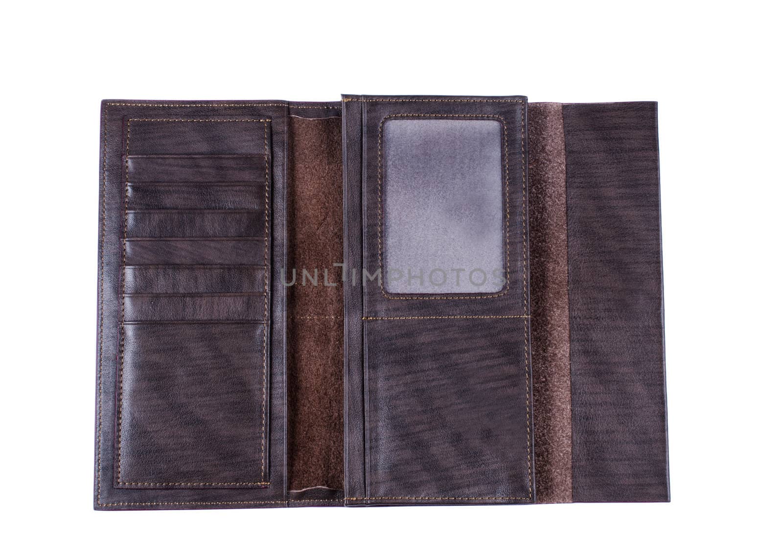 Empty brown wallet isolated by Nanisimova