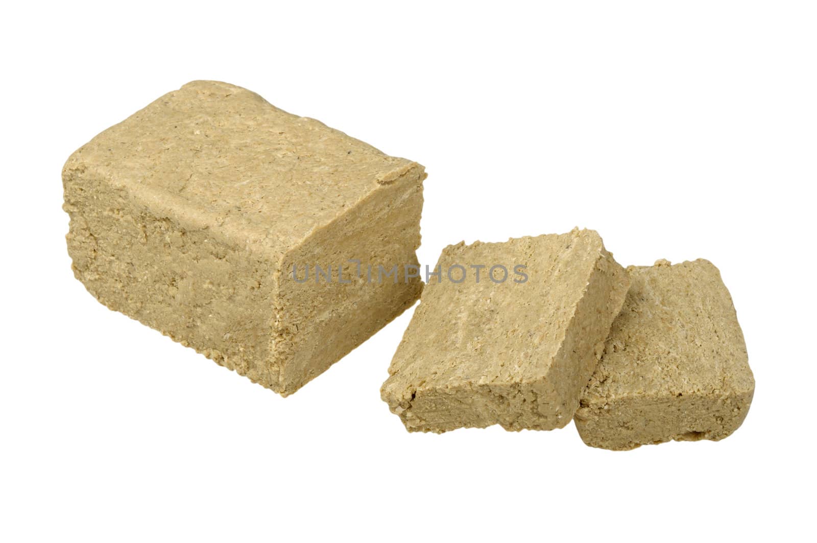 sliced ??halva ??isolated on a white background