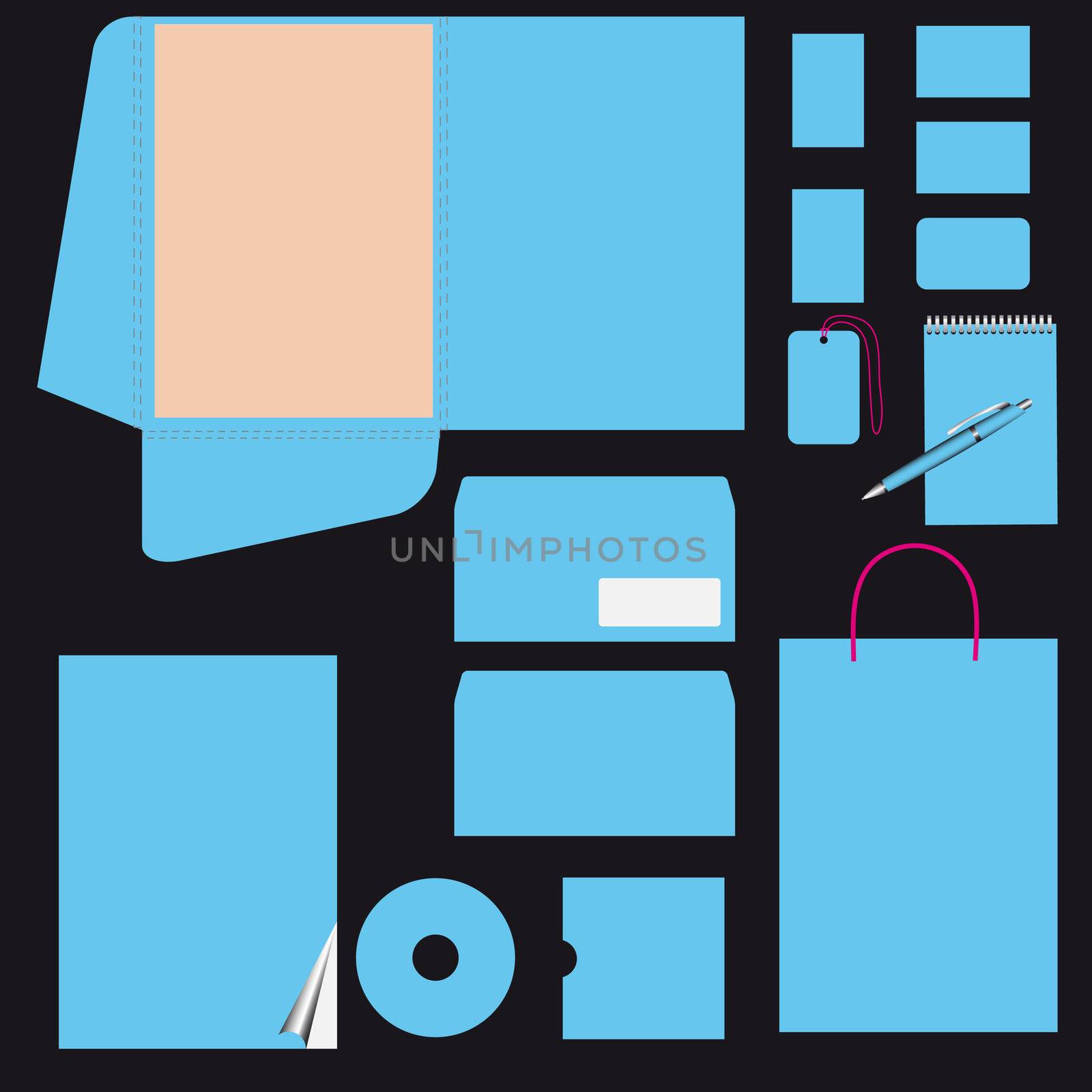 Blue business style template. Vector eps10. CMYK