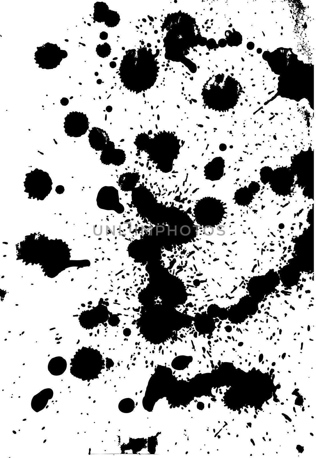 Black Splatter, White Background, Vector File. Design