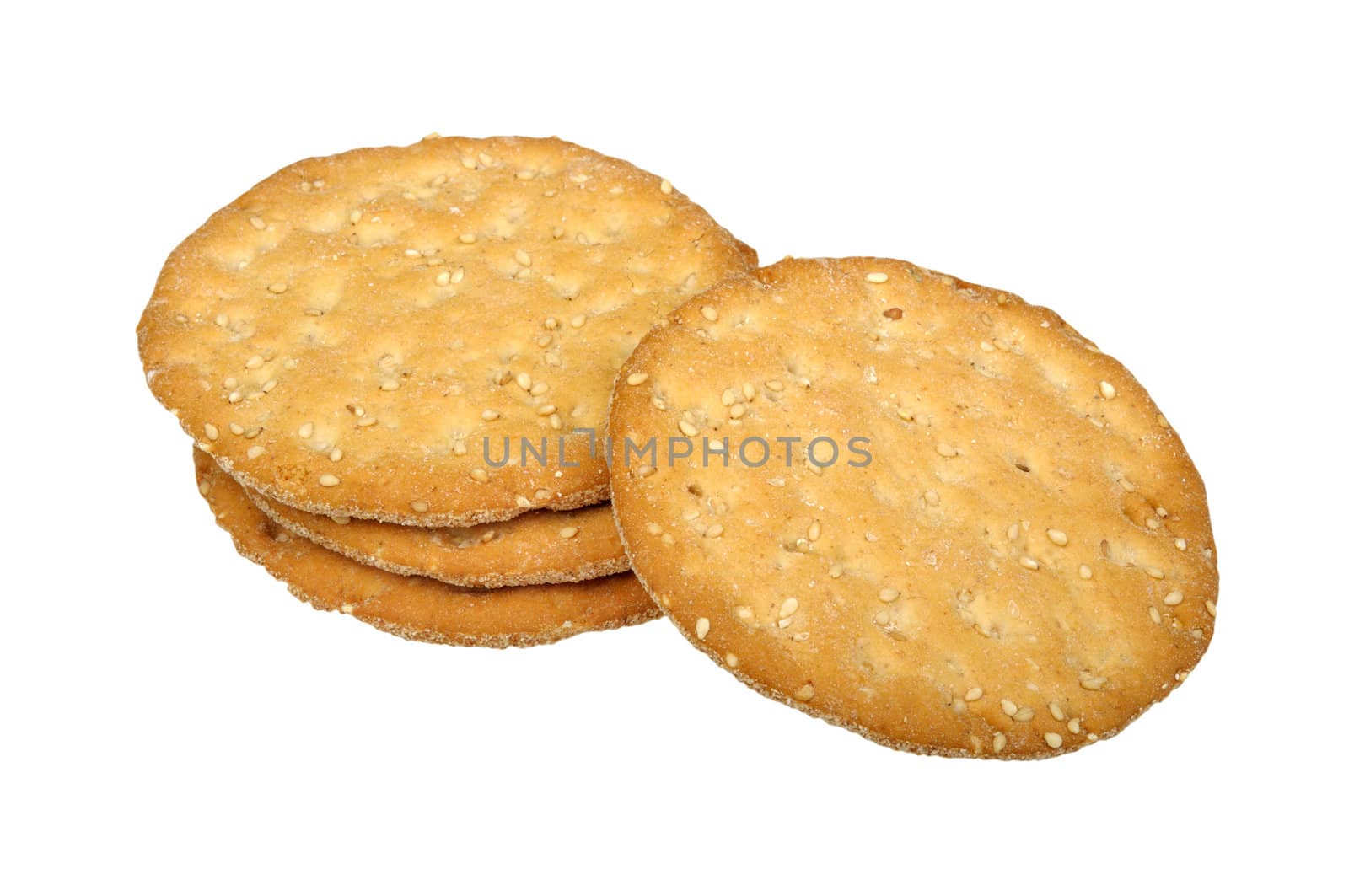 stack of crispbread isolated on white background