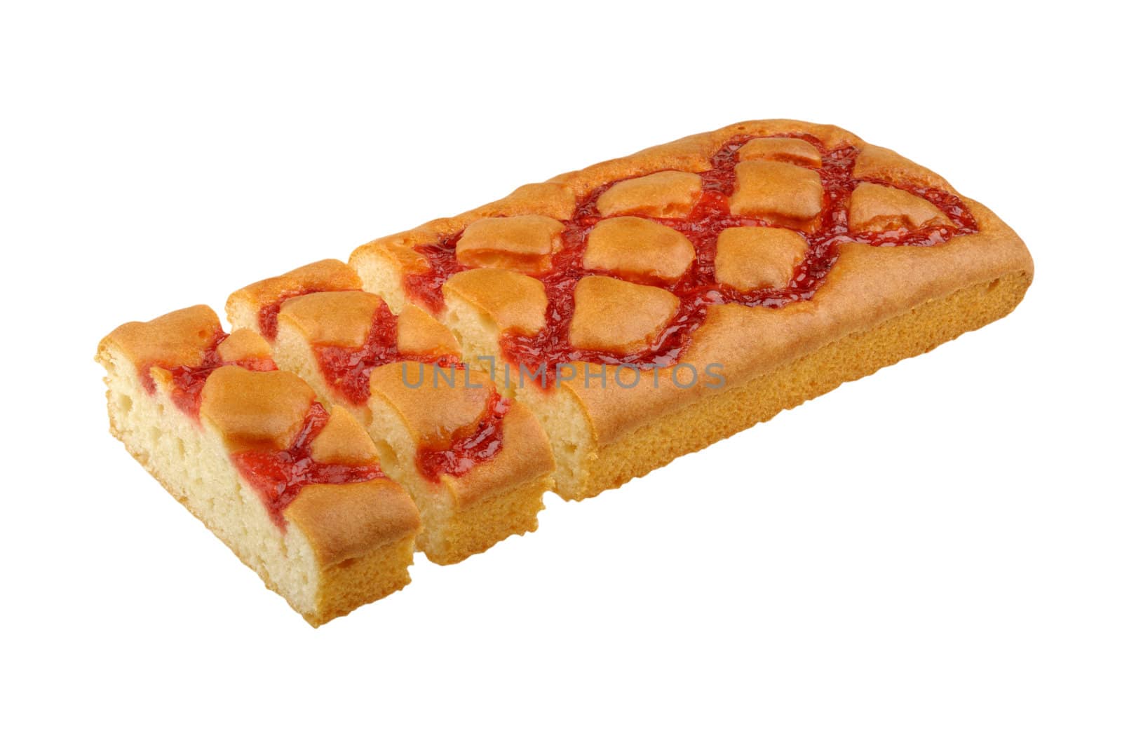 strawberry pie isolated on a white background