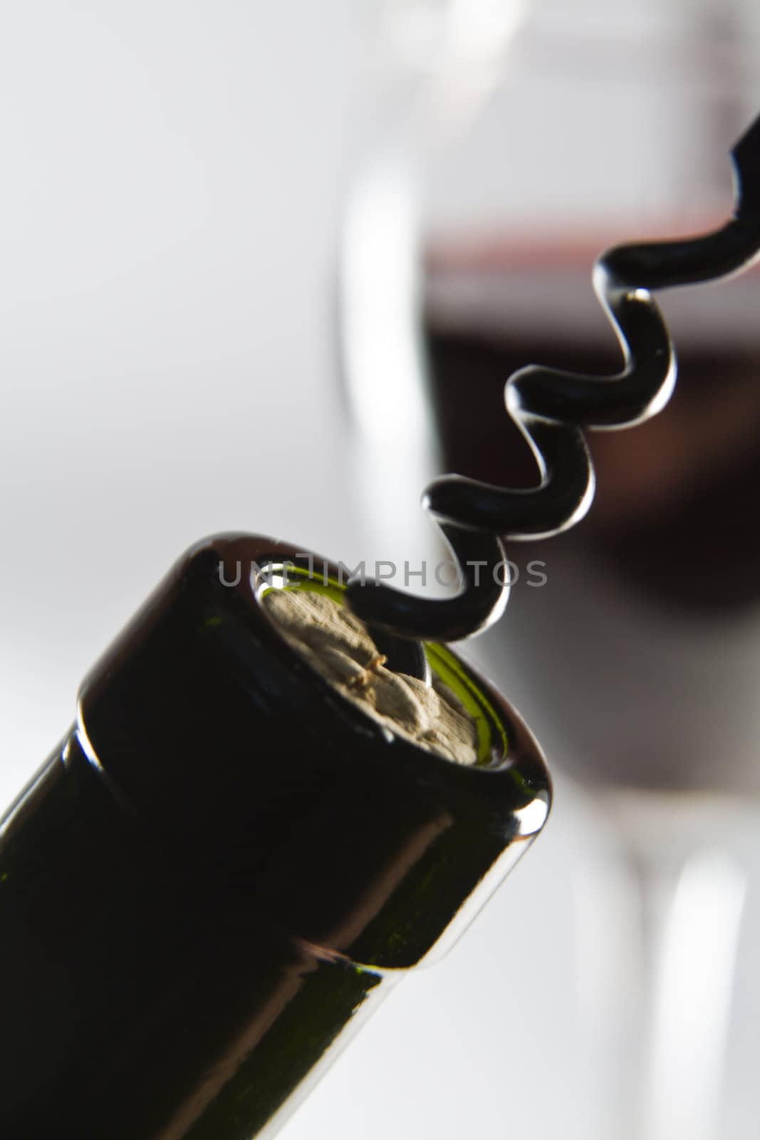 closeup of a wine bottle