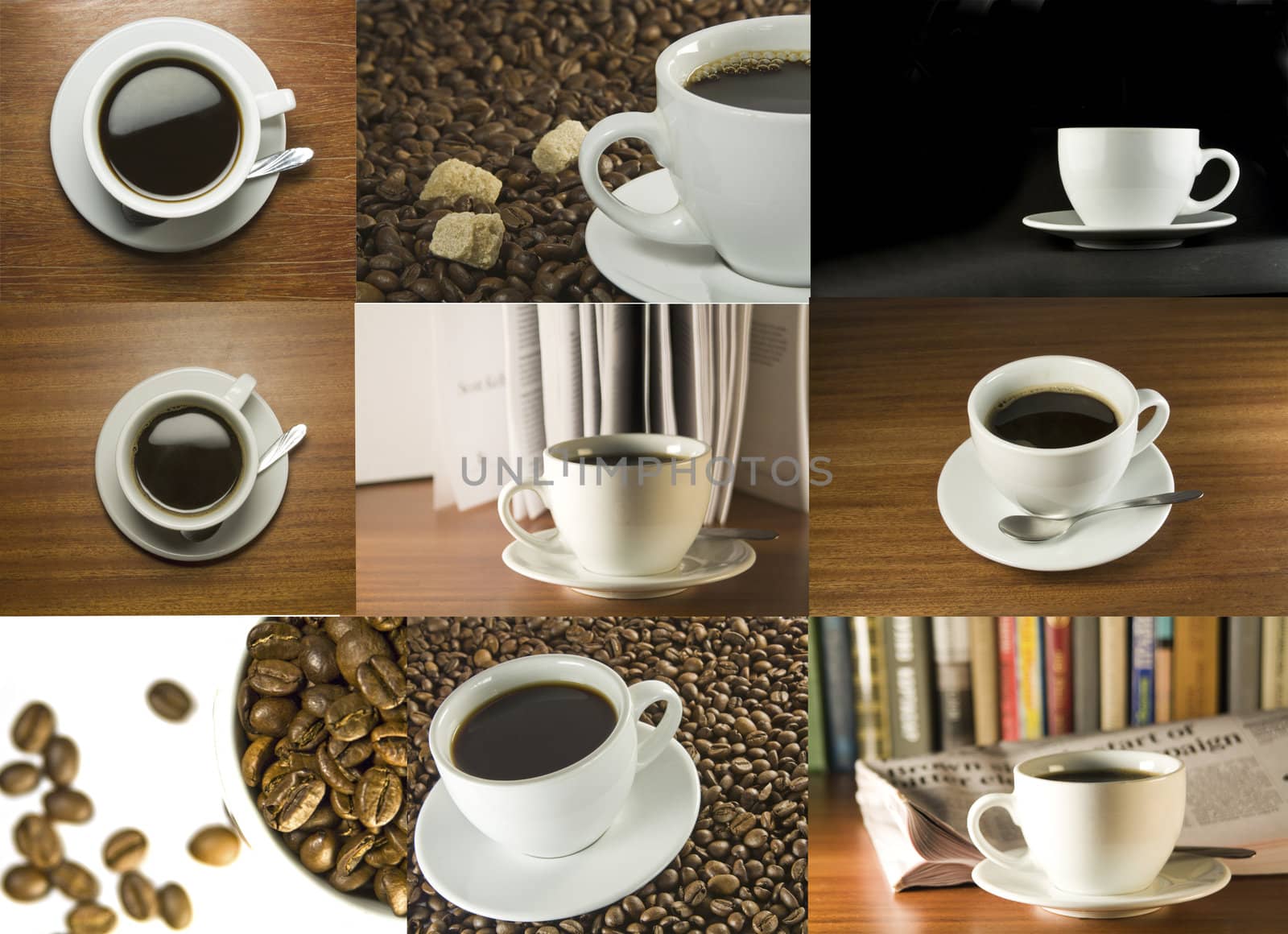 coffee cup and beans set