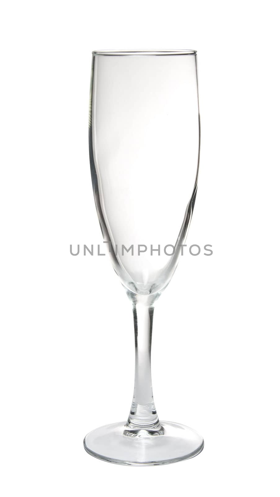 Empty glass on white background