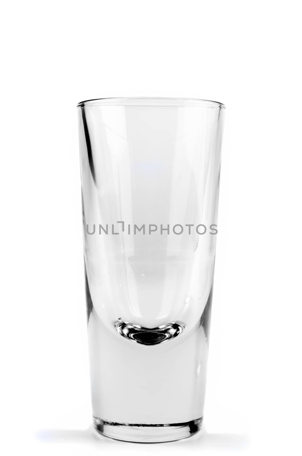 Empty glass isolated on white close up