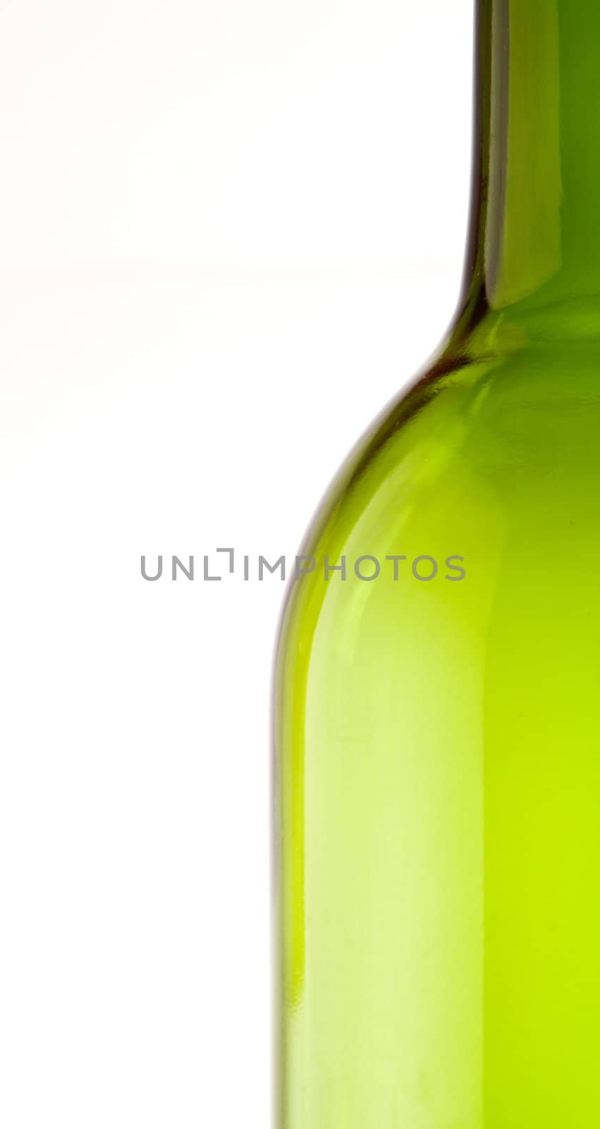 Bottle of white wine, isolated on white.