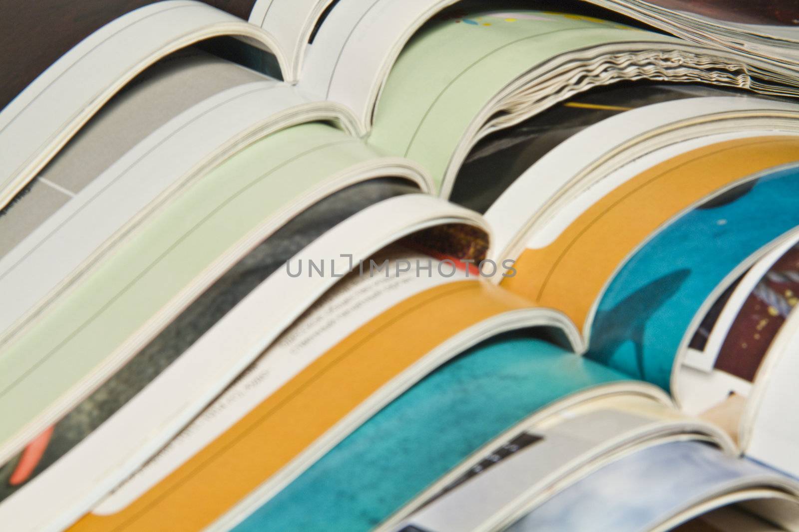 Stack of magazines. Small depth of sharpness