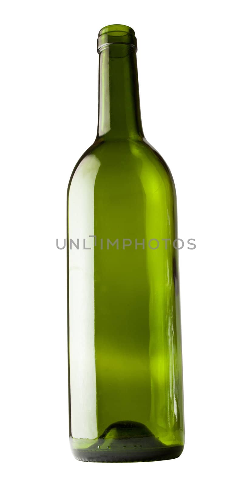 Wine bottle isolated against white background