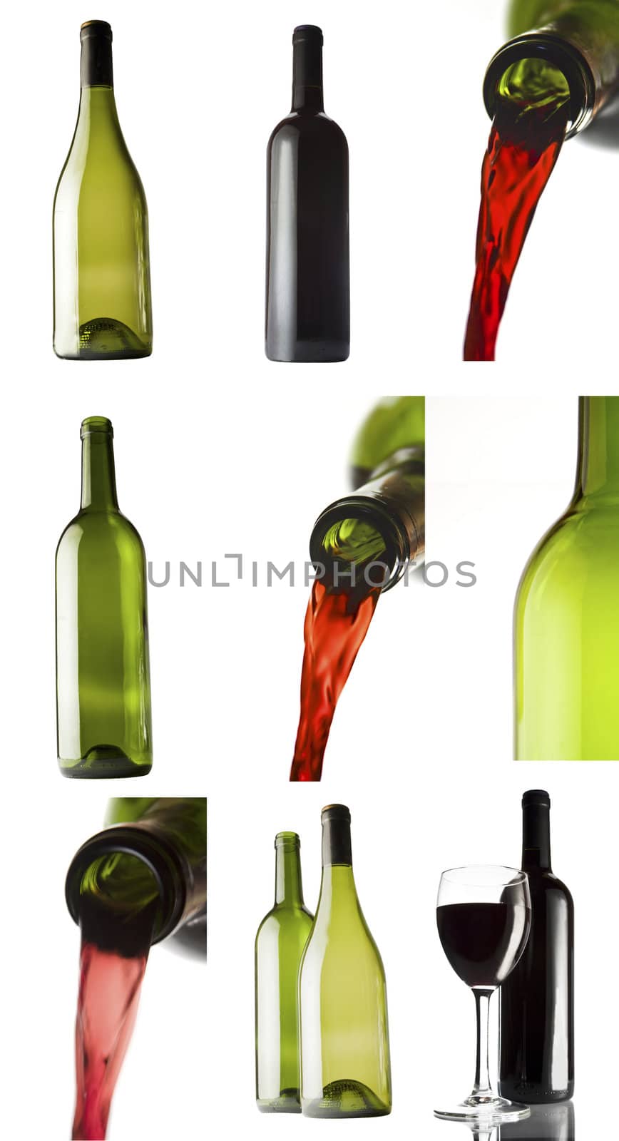 wine set on white background
