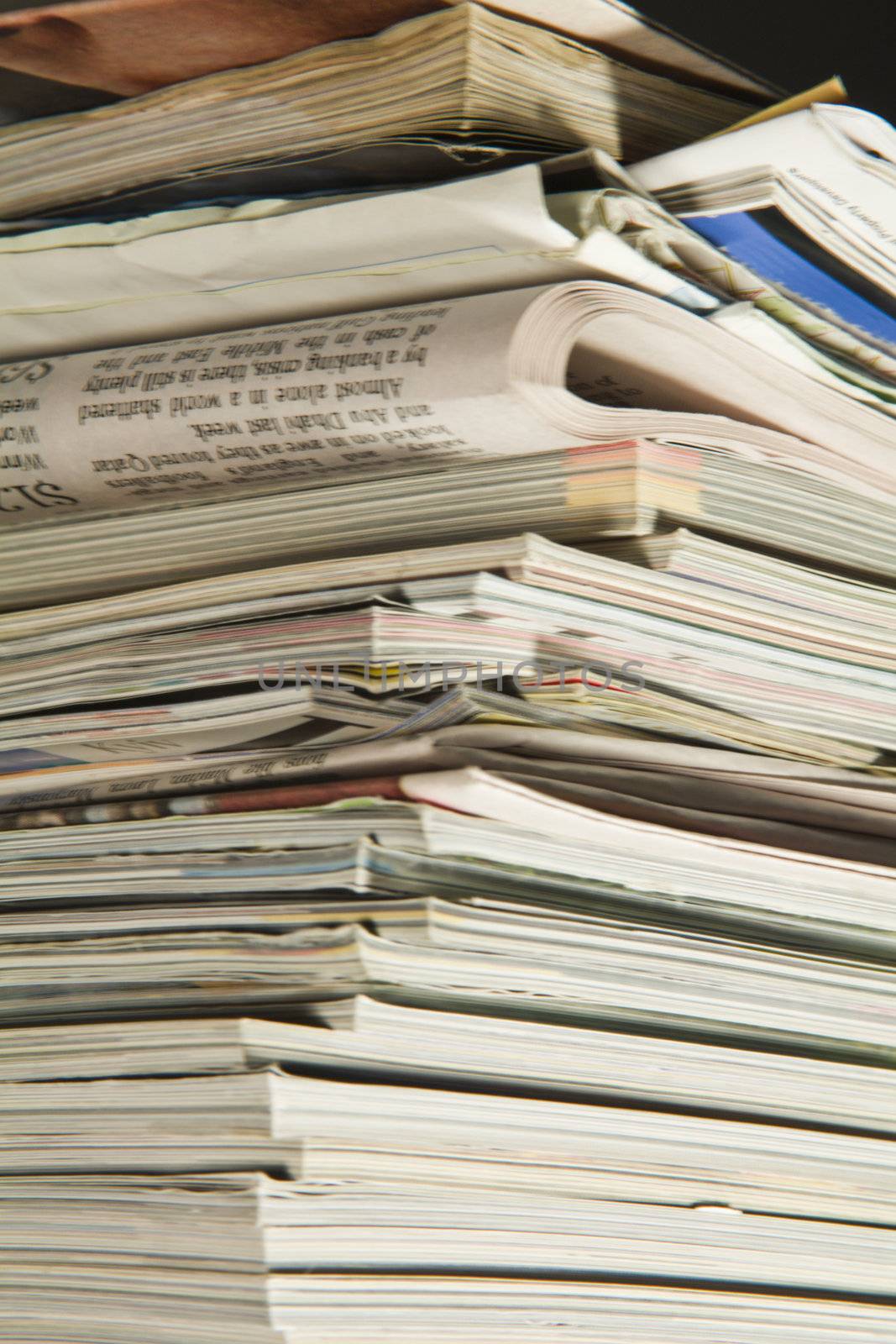 Stack of magazines and newspapers