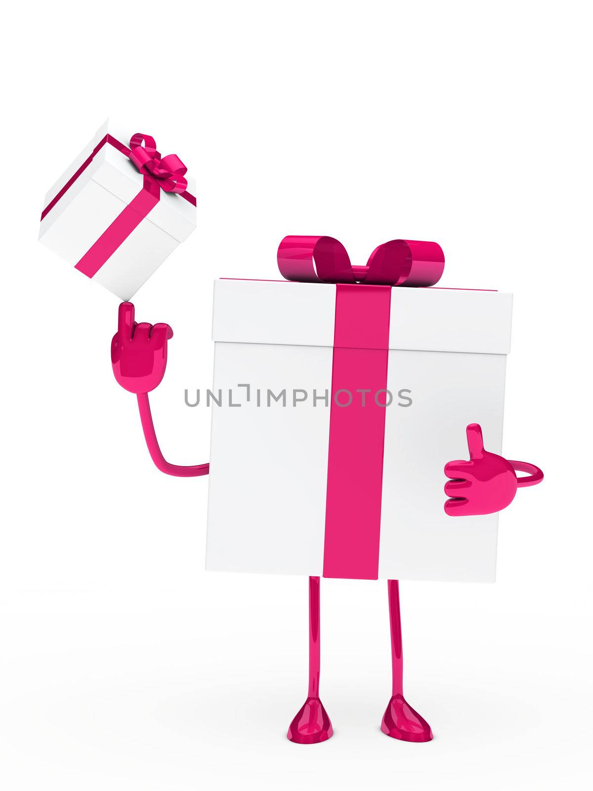 christmas gift box figure pink white balance