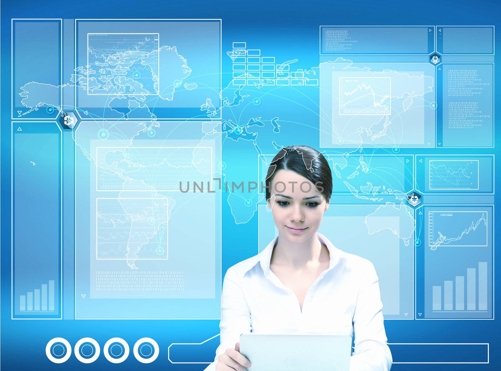 Business person working with modern virtual technology