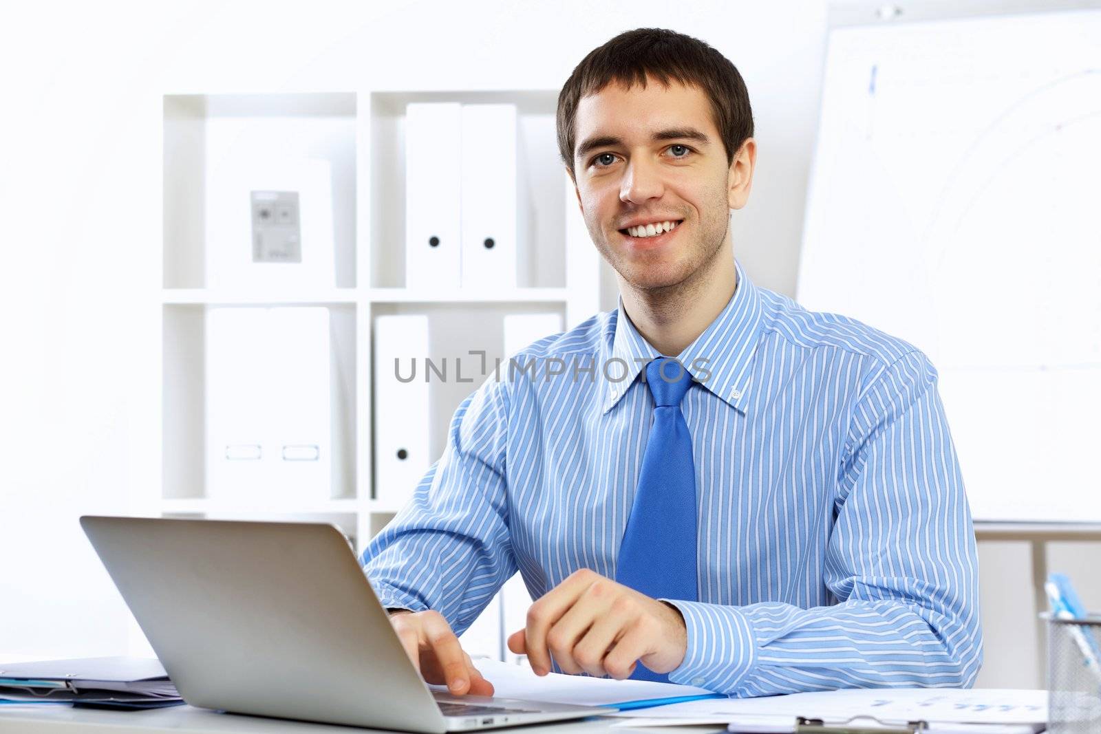 Young businessmen working as a team in the office