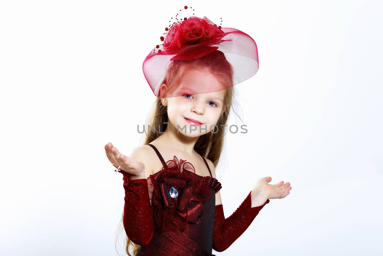 Portrait of a little girl in beautiful dress