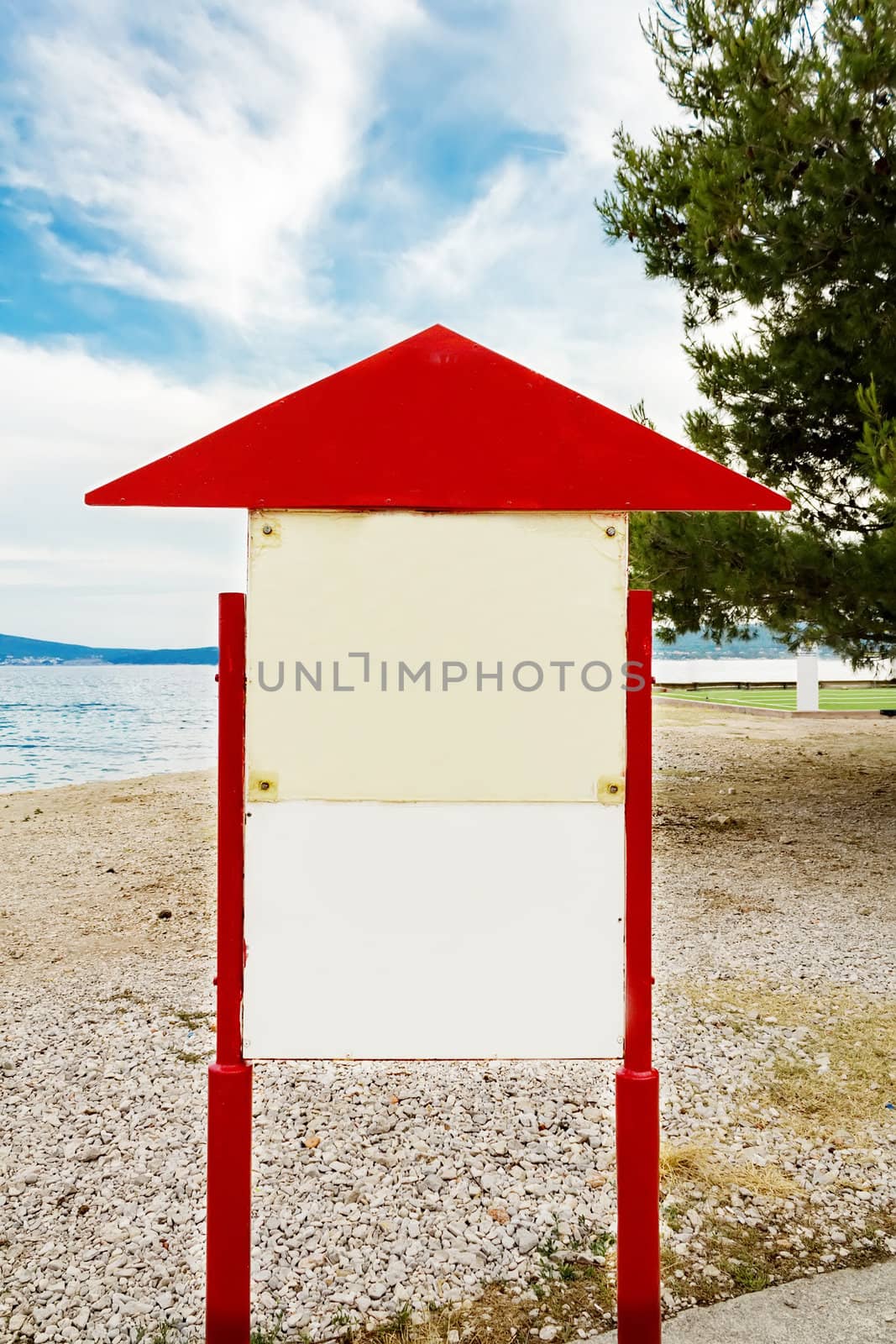 Empty (clear) board on the beach 