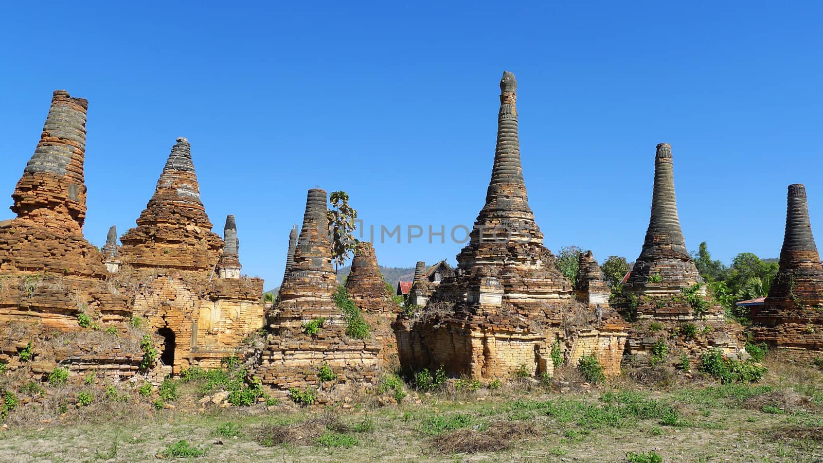 Historic buddhist towers in Myanmar