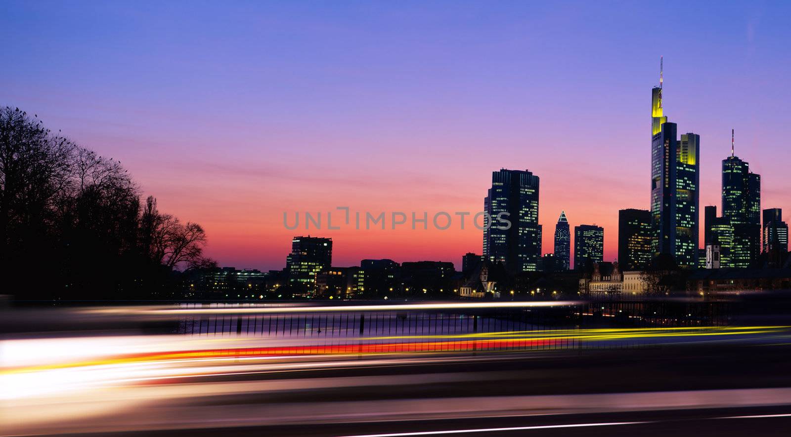 megapolis in the night and motion light