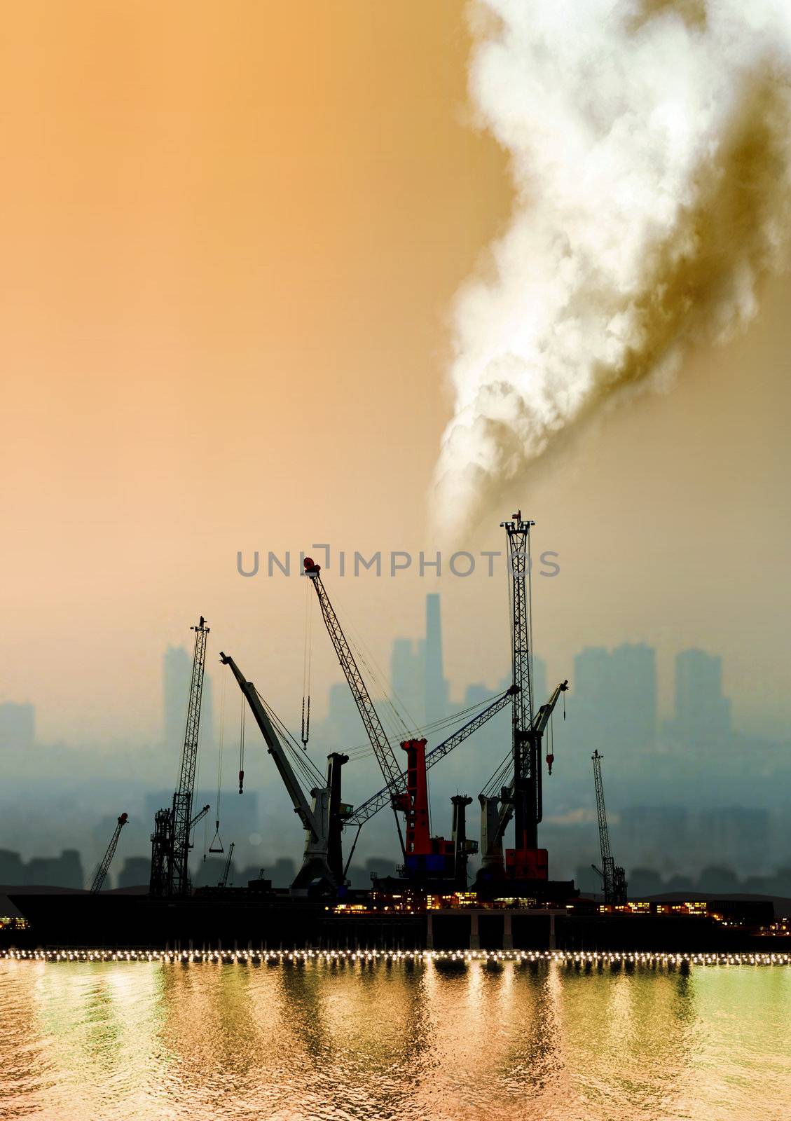 atmospheric air pollution from factory by ssuaphoto