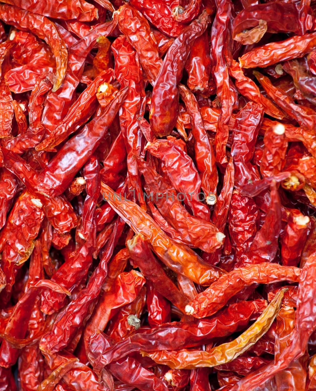 Dried red pepper background