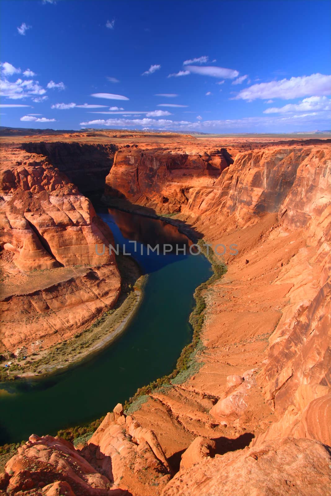Colorado River cuts a deep canyon through the rocky lands of Arizona.