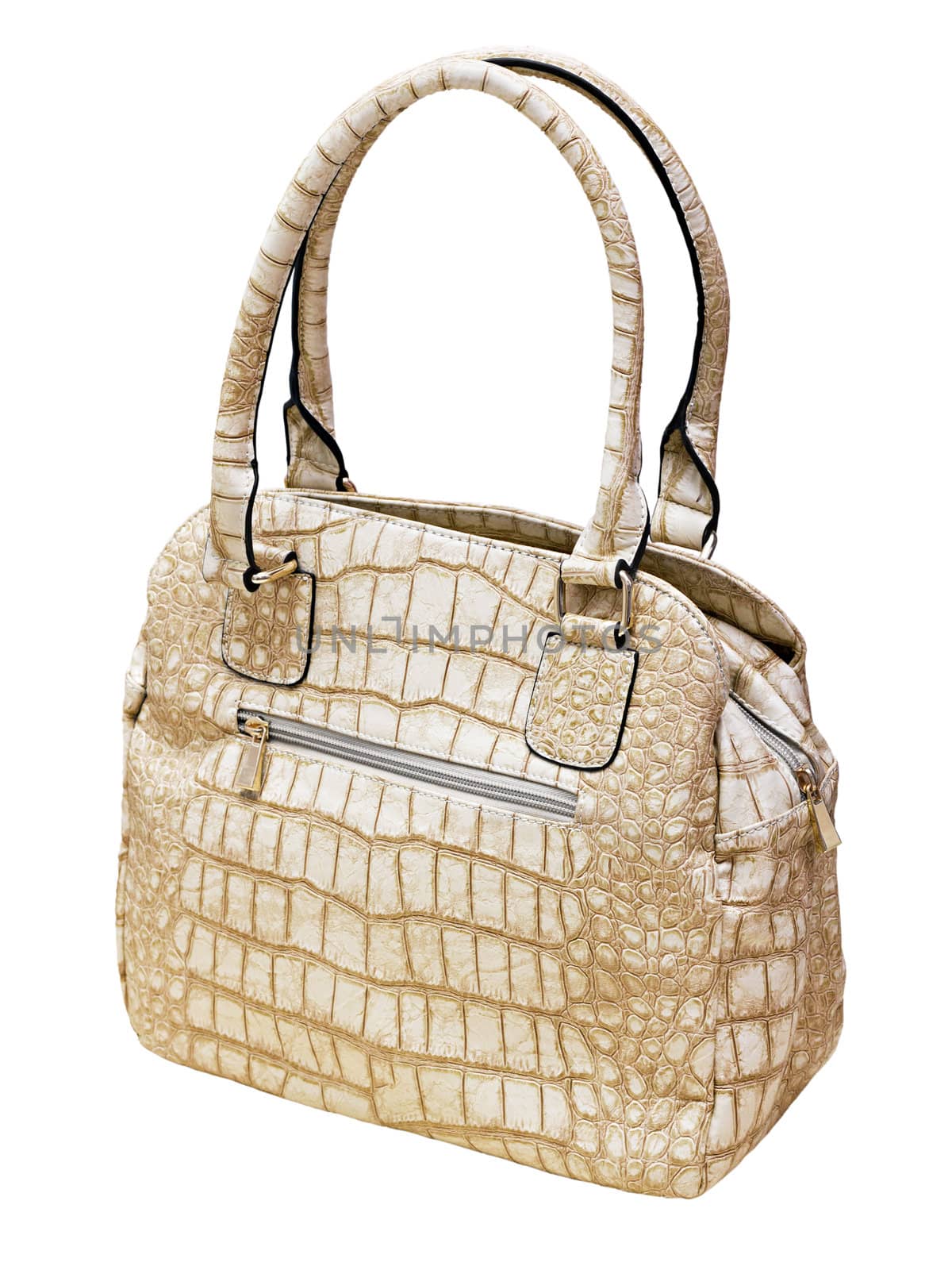 Female beige leather handbag by Plus69