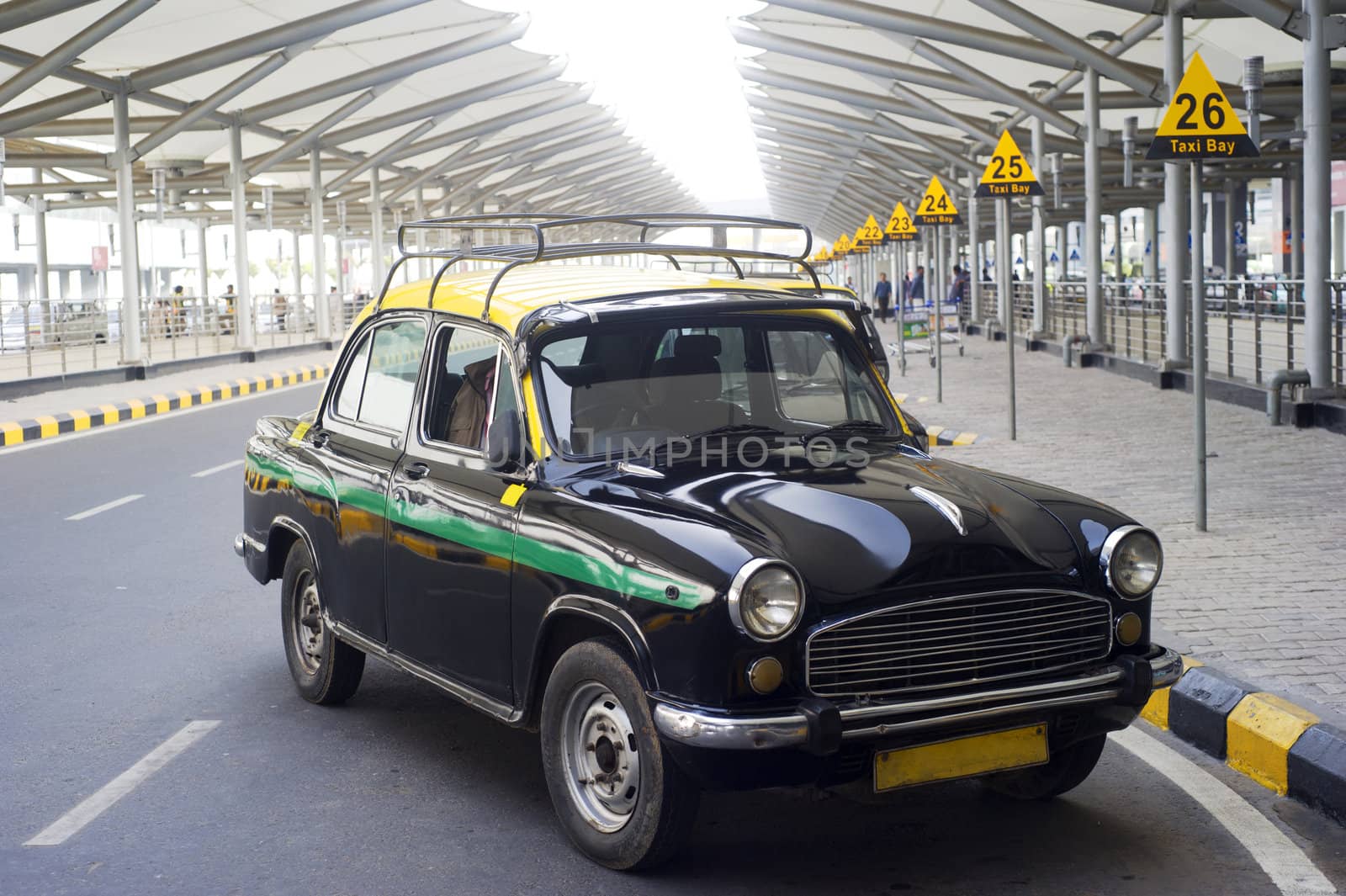 Old fashioned taxi at Indira Gandhi International Airport