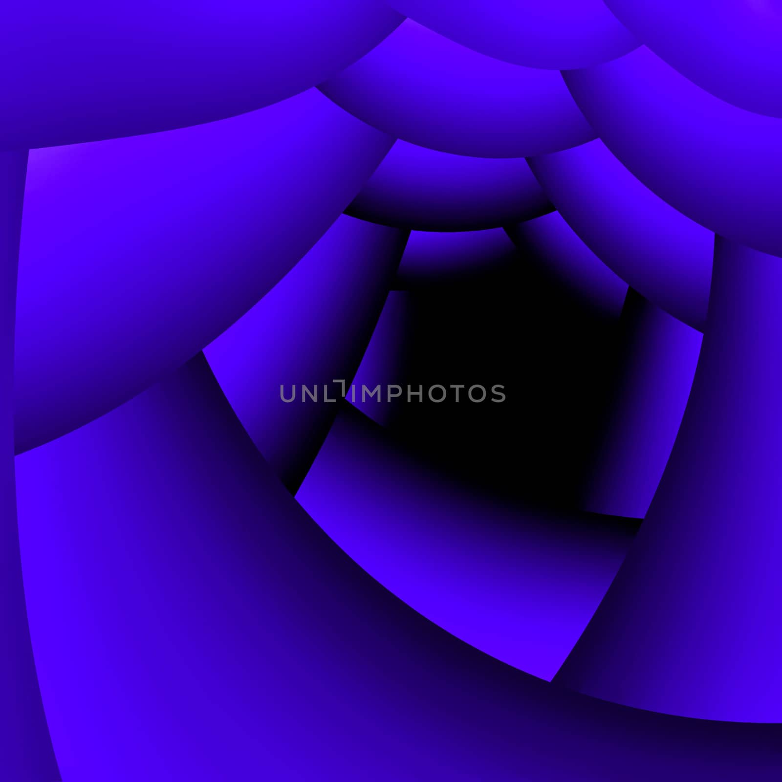 an abstract tunnel is luminous dark blue by light going away to darkness