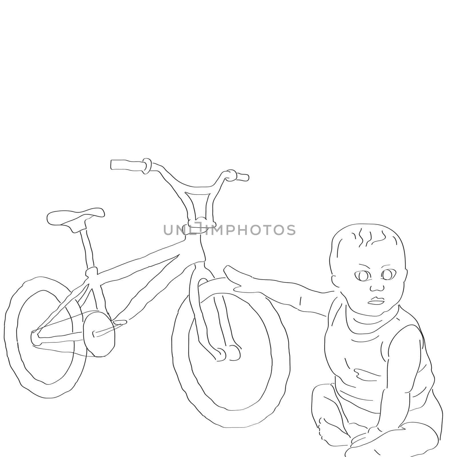 nice simple card with little boy and bicycle