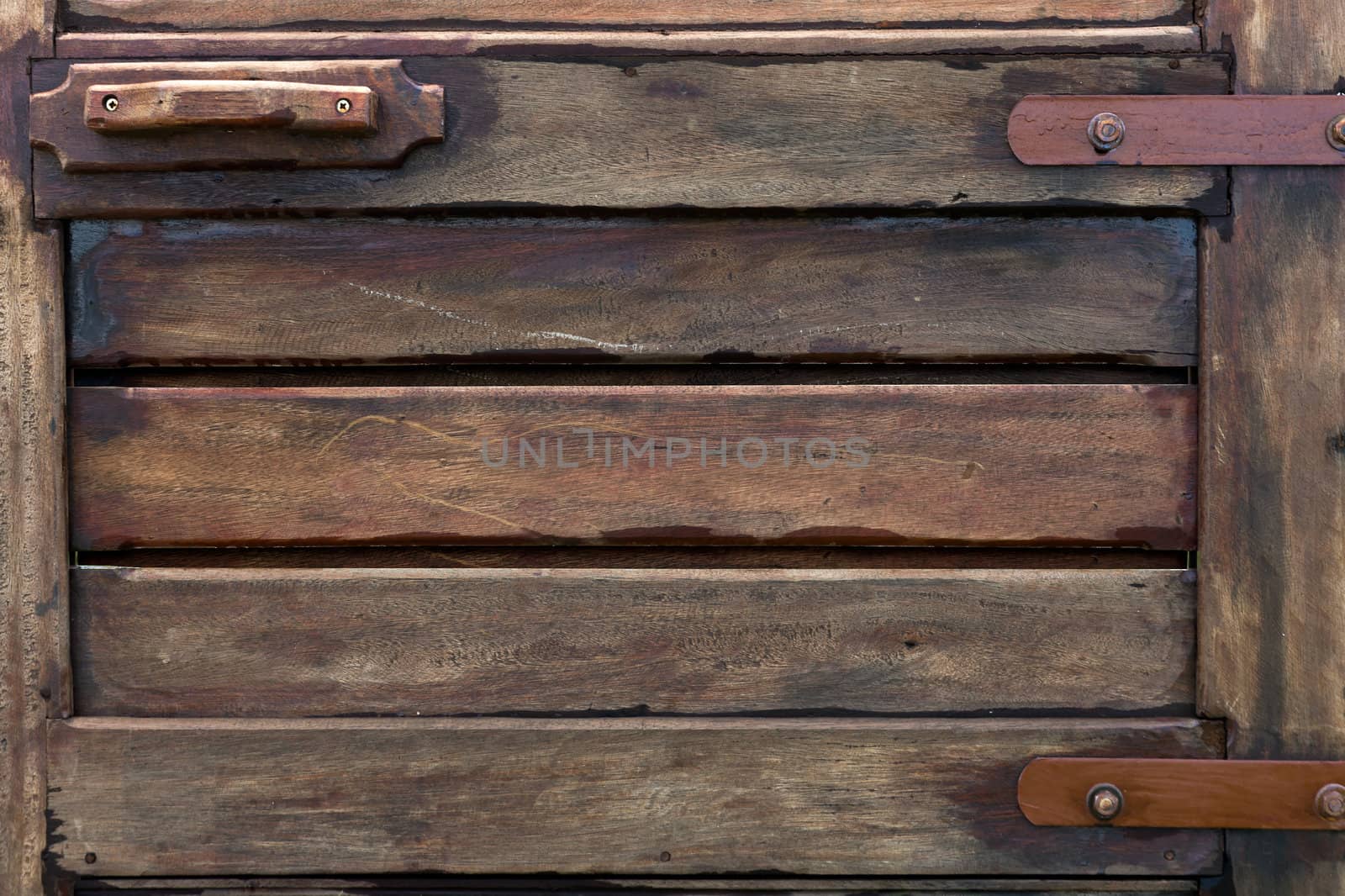 Texture of old wood door by nuttakit