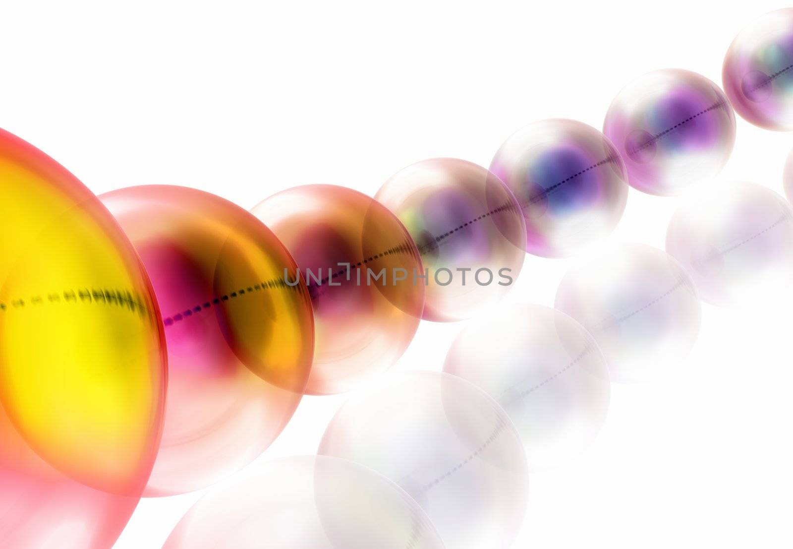 Colorful glassy balls, abstract 3d illustration