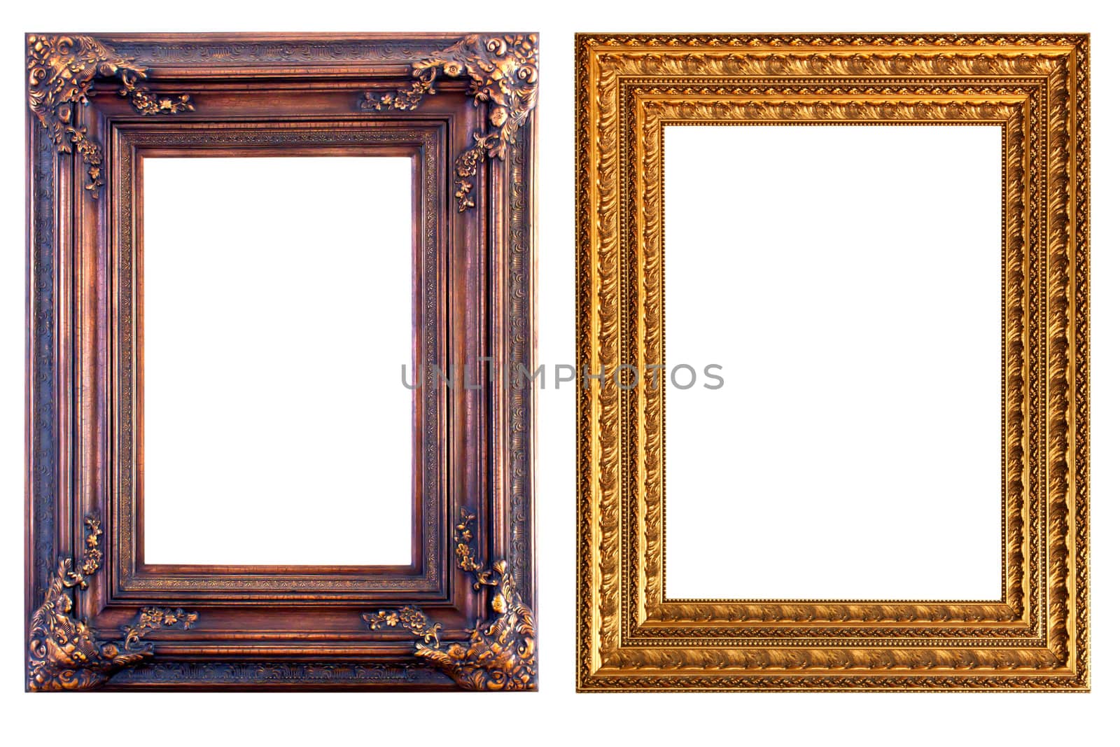 Yellow metal frame on a white background.