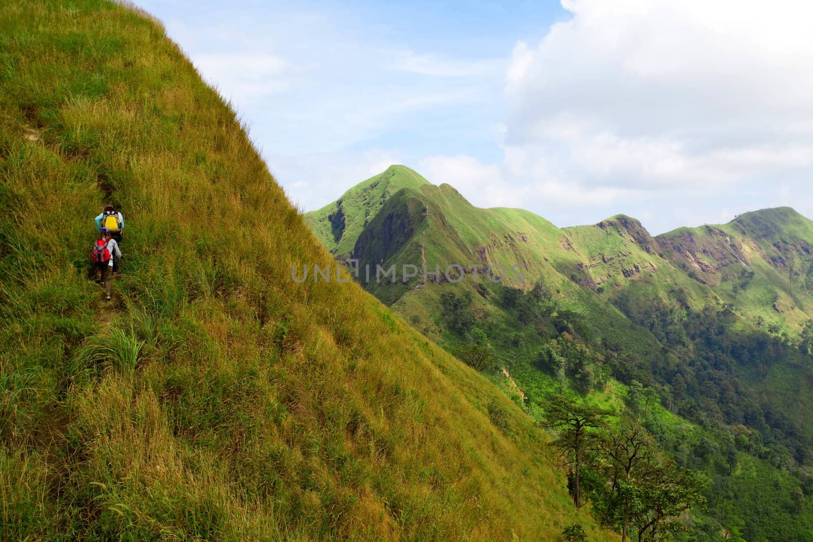 two girls in mountains