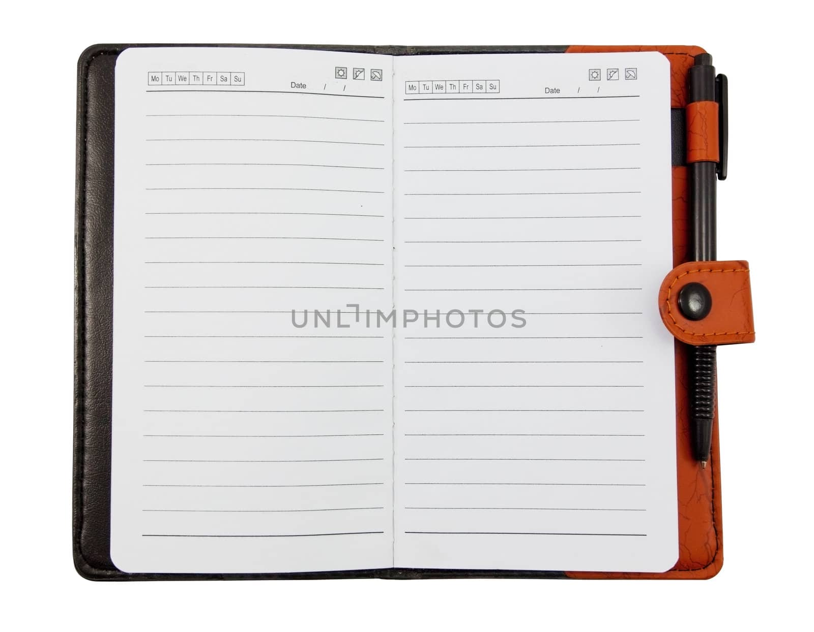 Brown Blank Note Book on white background