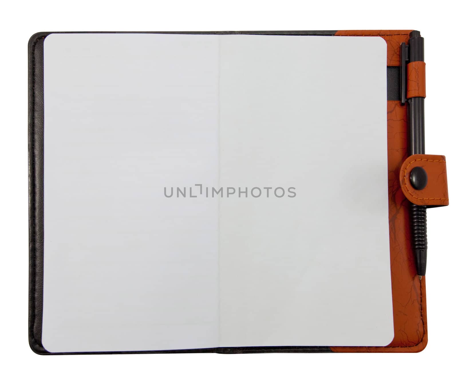 Brown Blank Note Book on white background