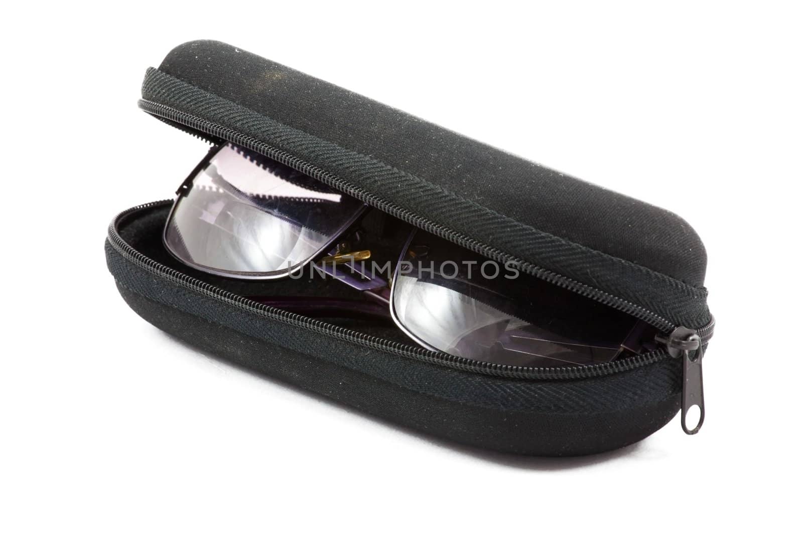 Glasses in case isolated