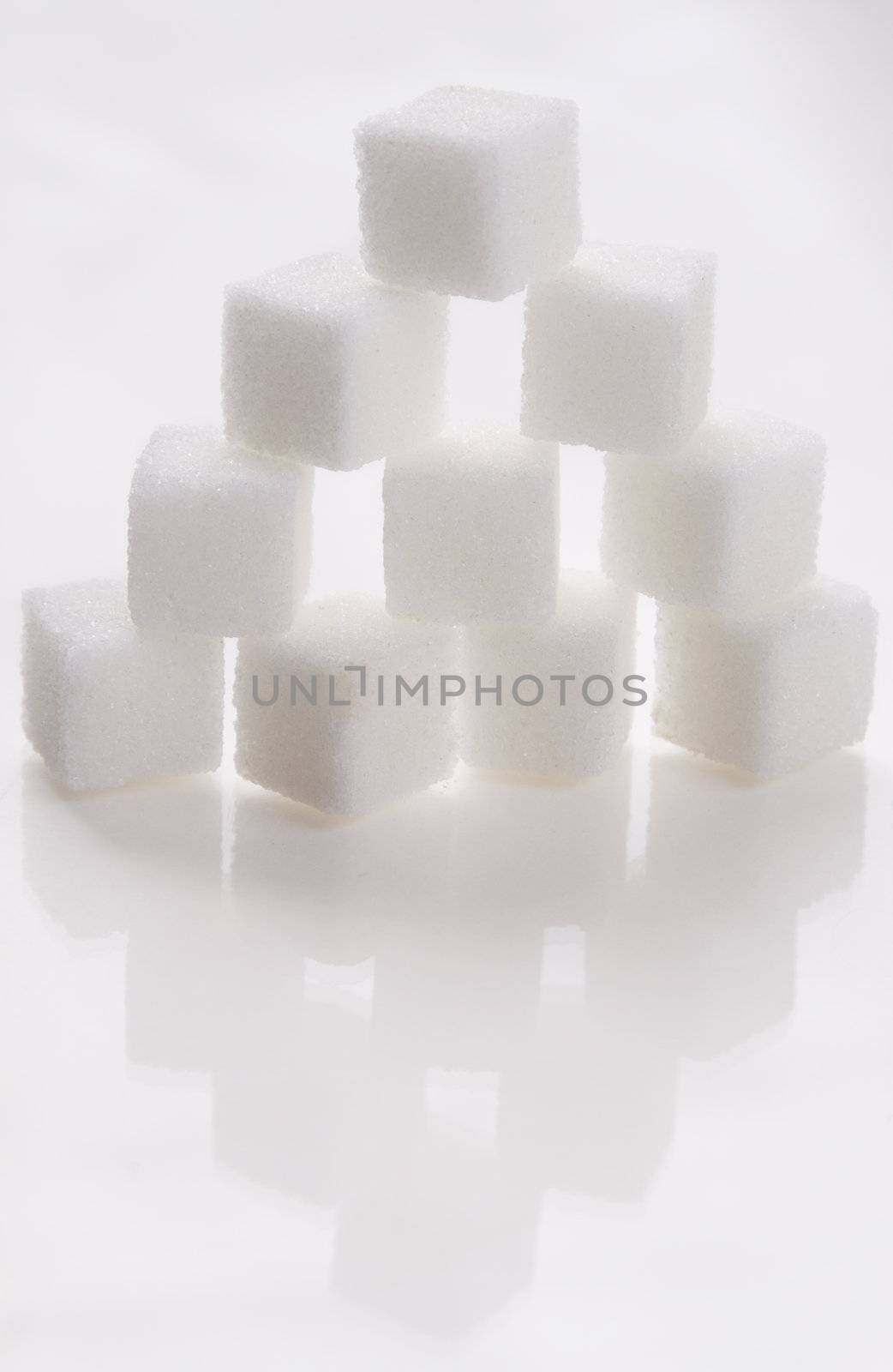 White sugar cube stack like a pyramid