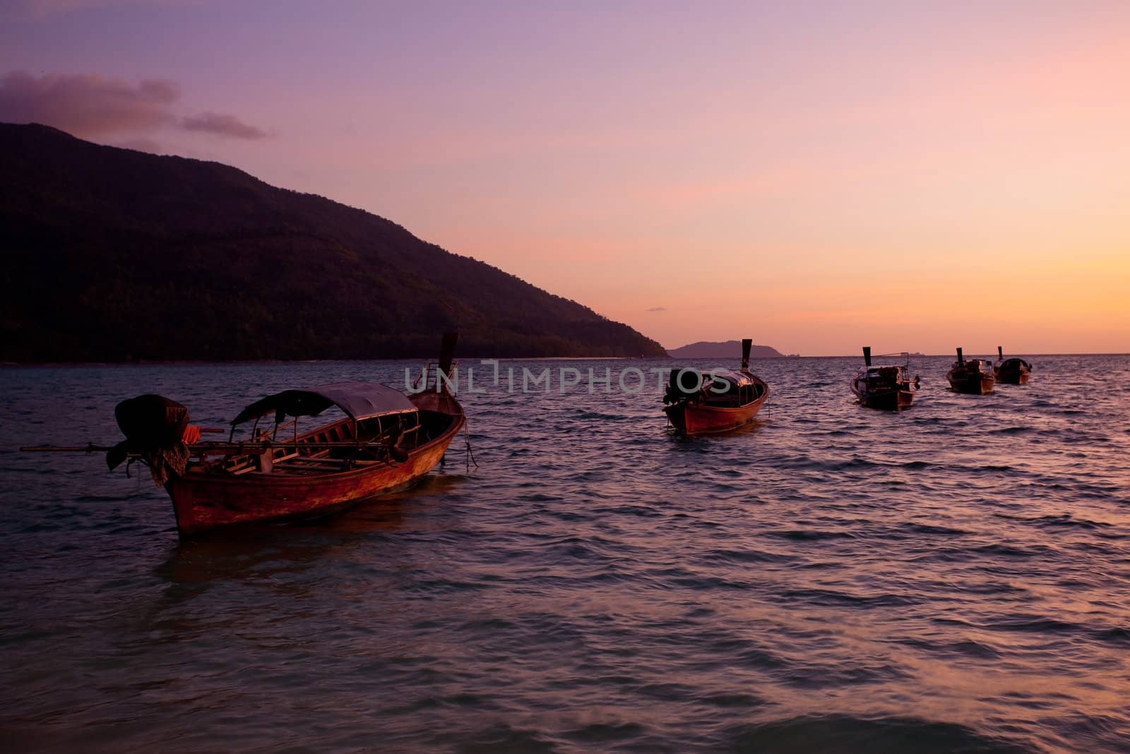 Boats on the sea in Southern of Thailand